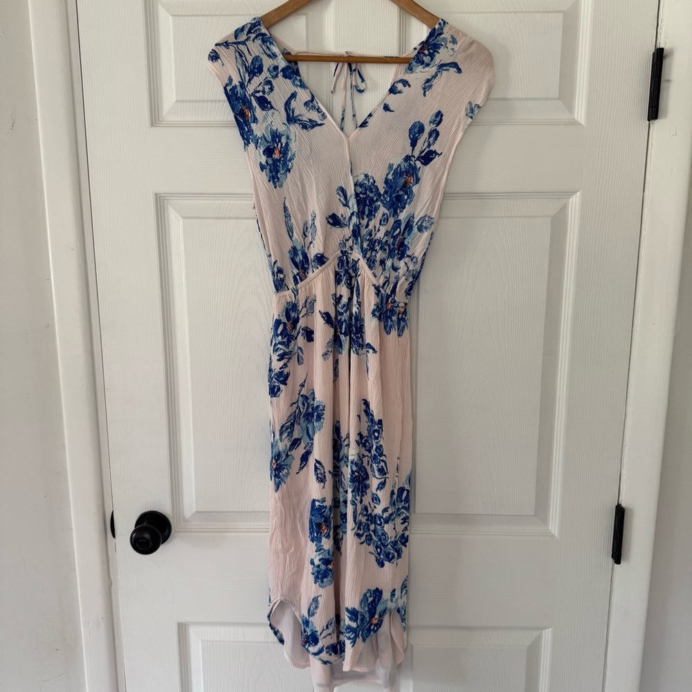 Charles Henry Floral Blue and White Dress